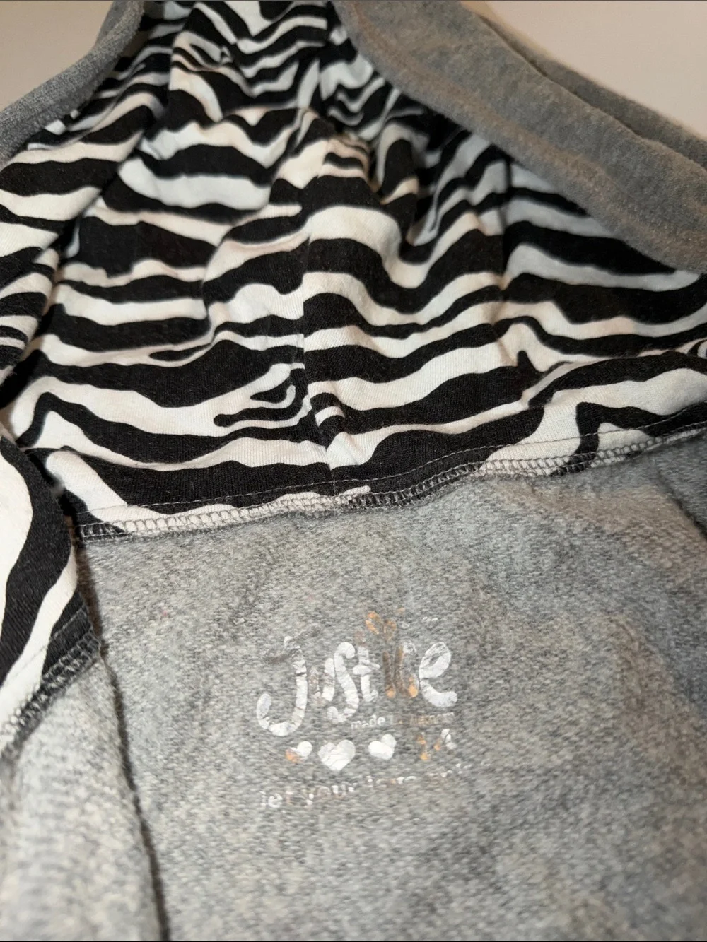 Justice soccer zip up hoodie